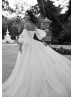 Beaded Ivory Lace Tulle Sweet Wedding Dress With Detachable Sleeves